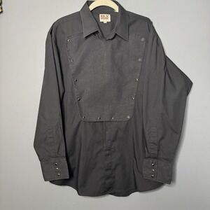 VTG Ely Cattleman Shirt Western Men's XL Pearl Snap Cowboy Bib Front Rodeo Black